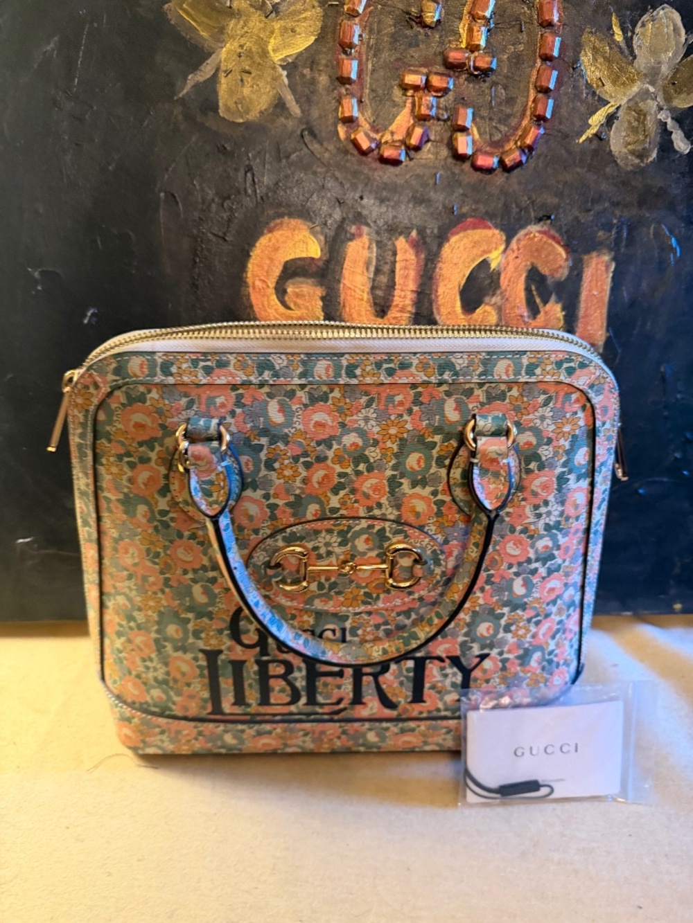 Gucci x Liberty London Horsebit 1955 top handle bag,